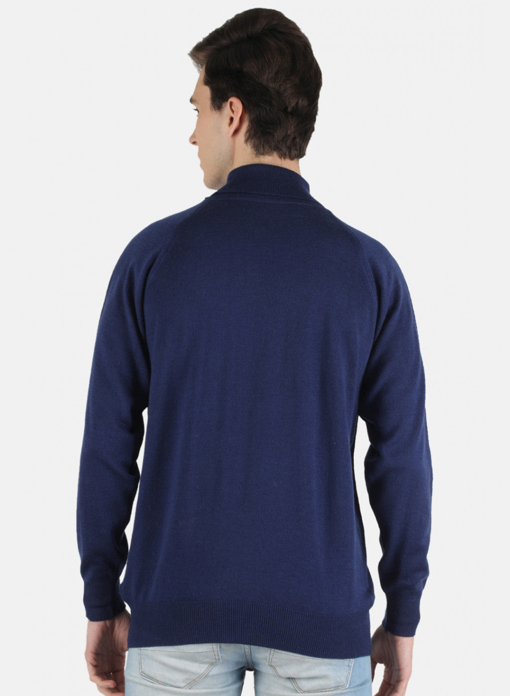 Men Blue Solid Pullover