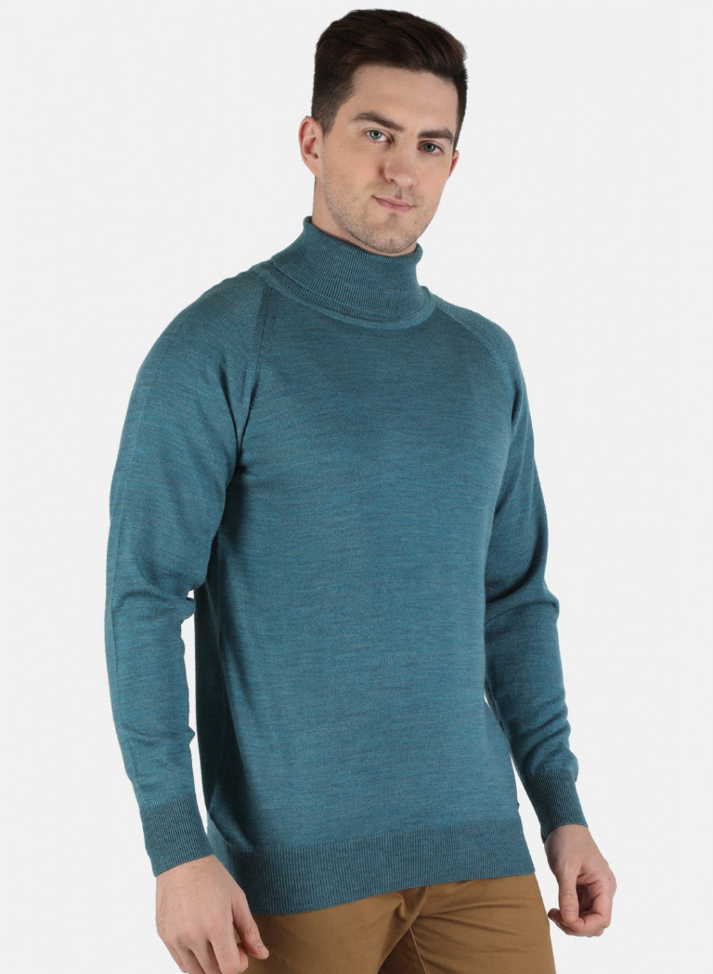 Men Green Solid Pullover