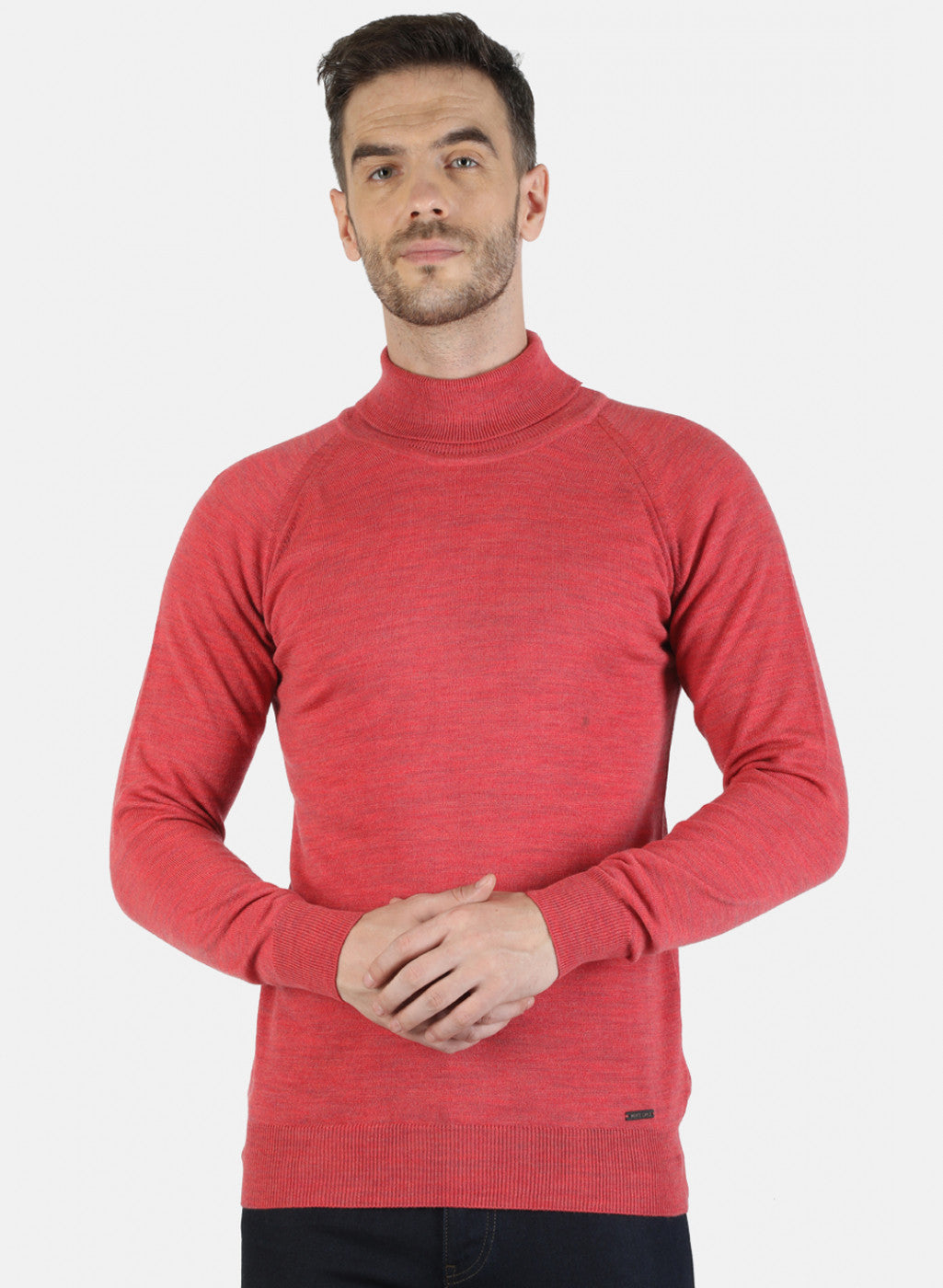 Men Red Solid Pullover