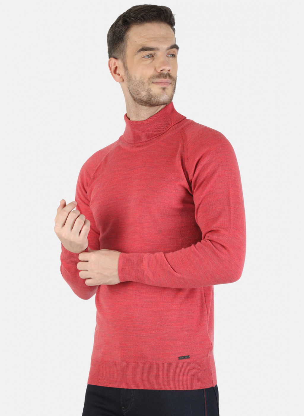 Men Red Solid Pullover