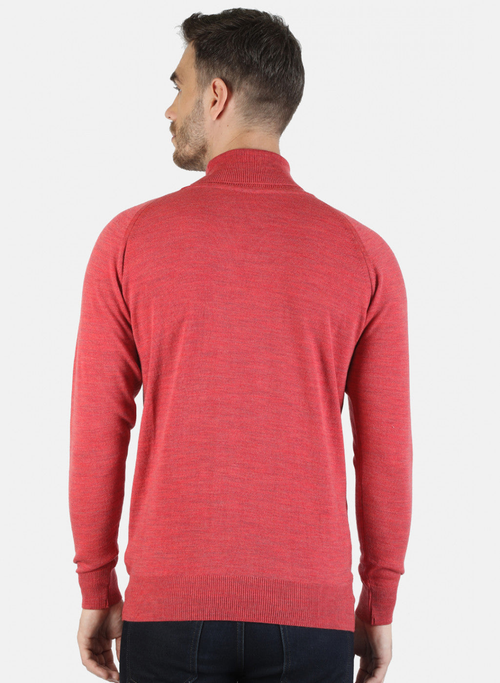 Men Red Solid Pullover