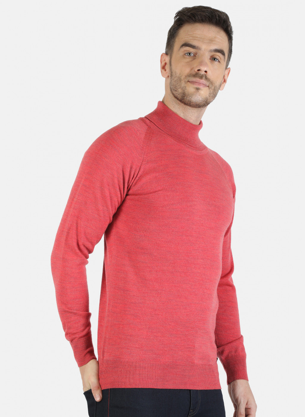 Men Red Solid Pullover