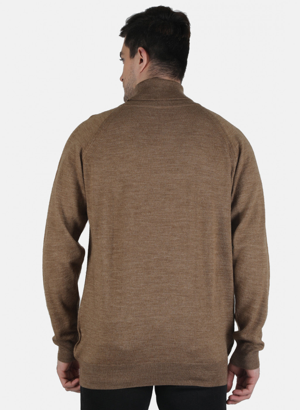 Men Khaki Solid Pullover