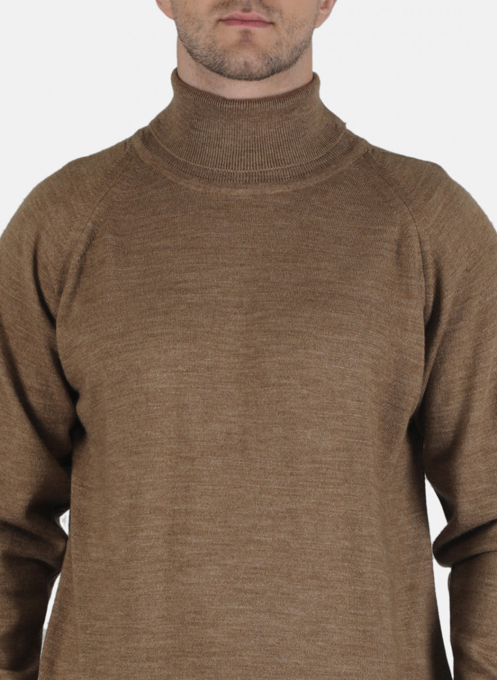 Men Khaki Solid Pullover