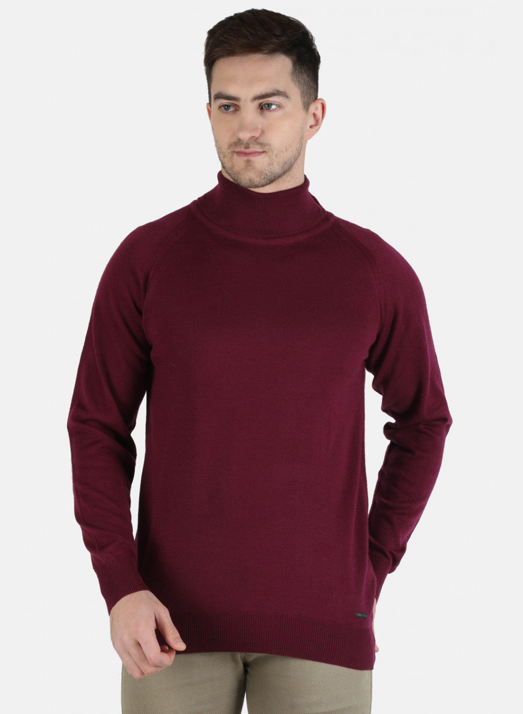 Men Purple Solid Pullover