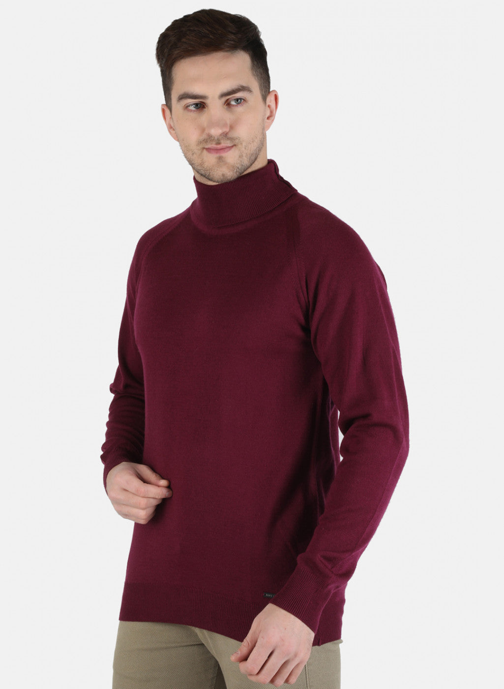 Men Purple Solid Pullover