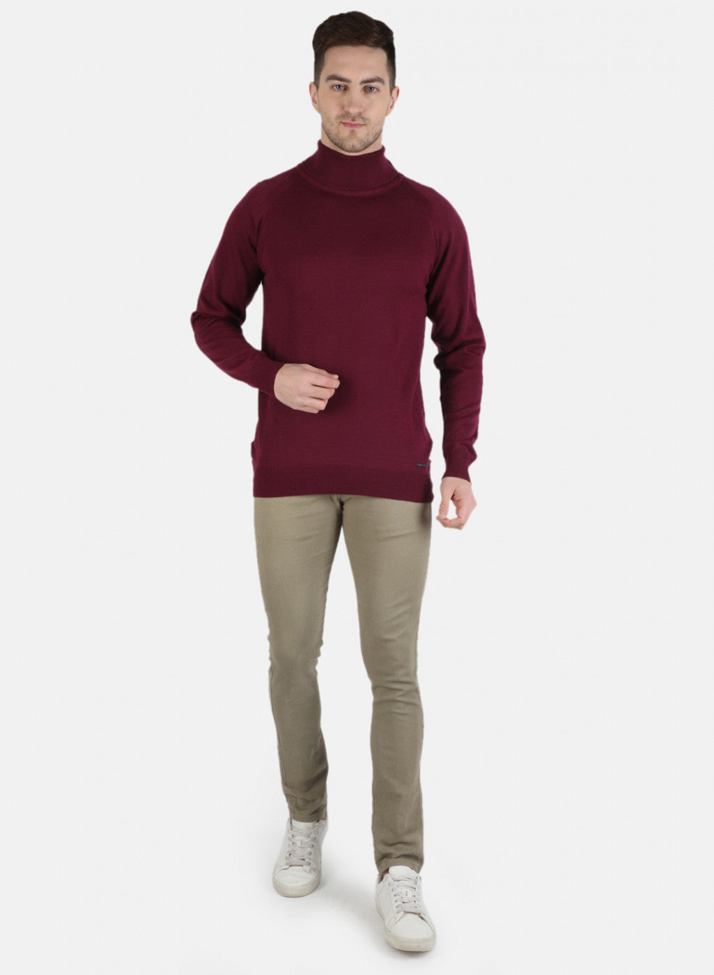 Men Purple Solid Pullover