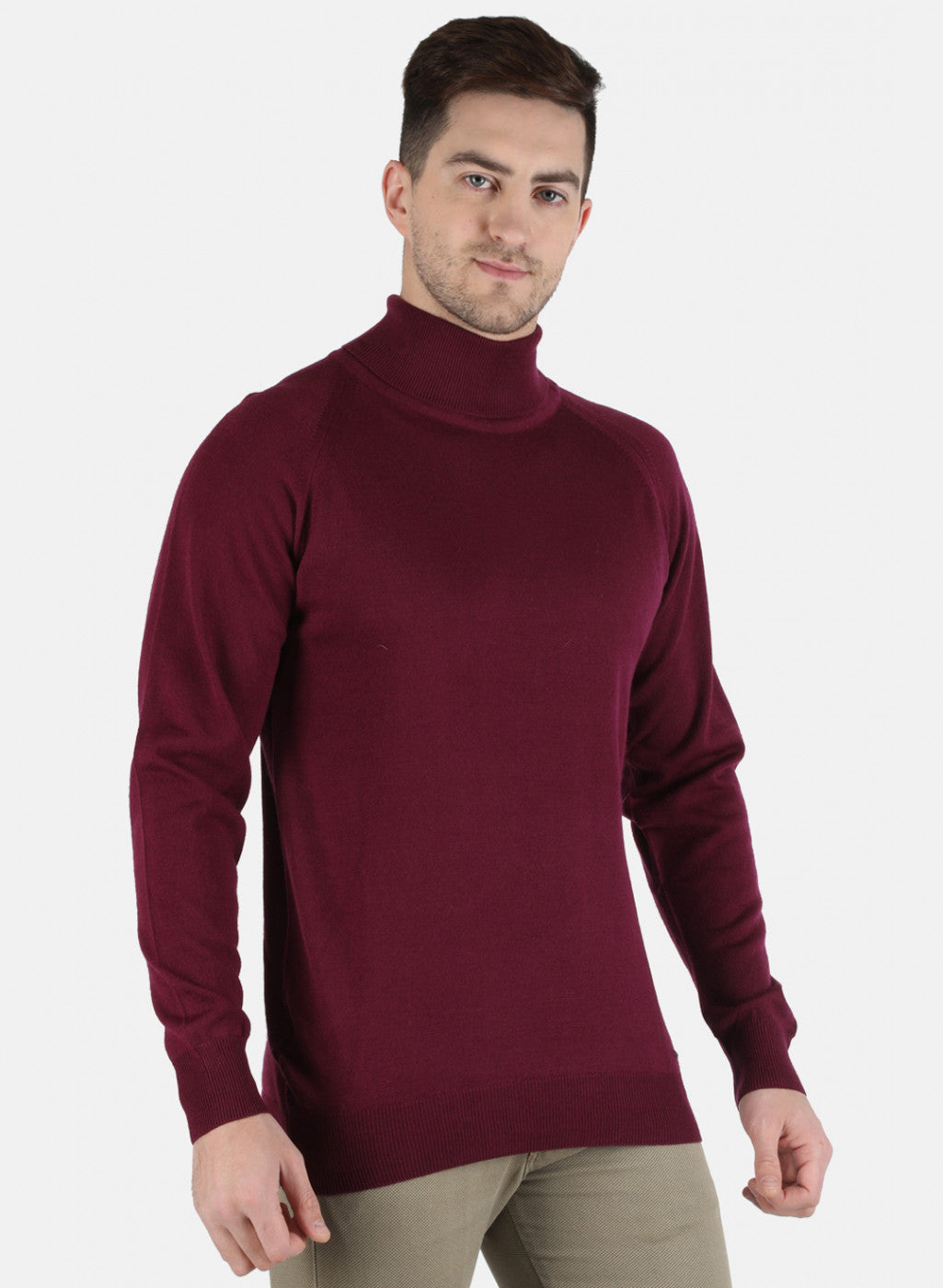 Men Purple Solid Pullover