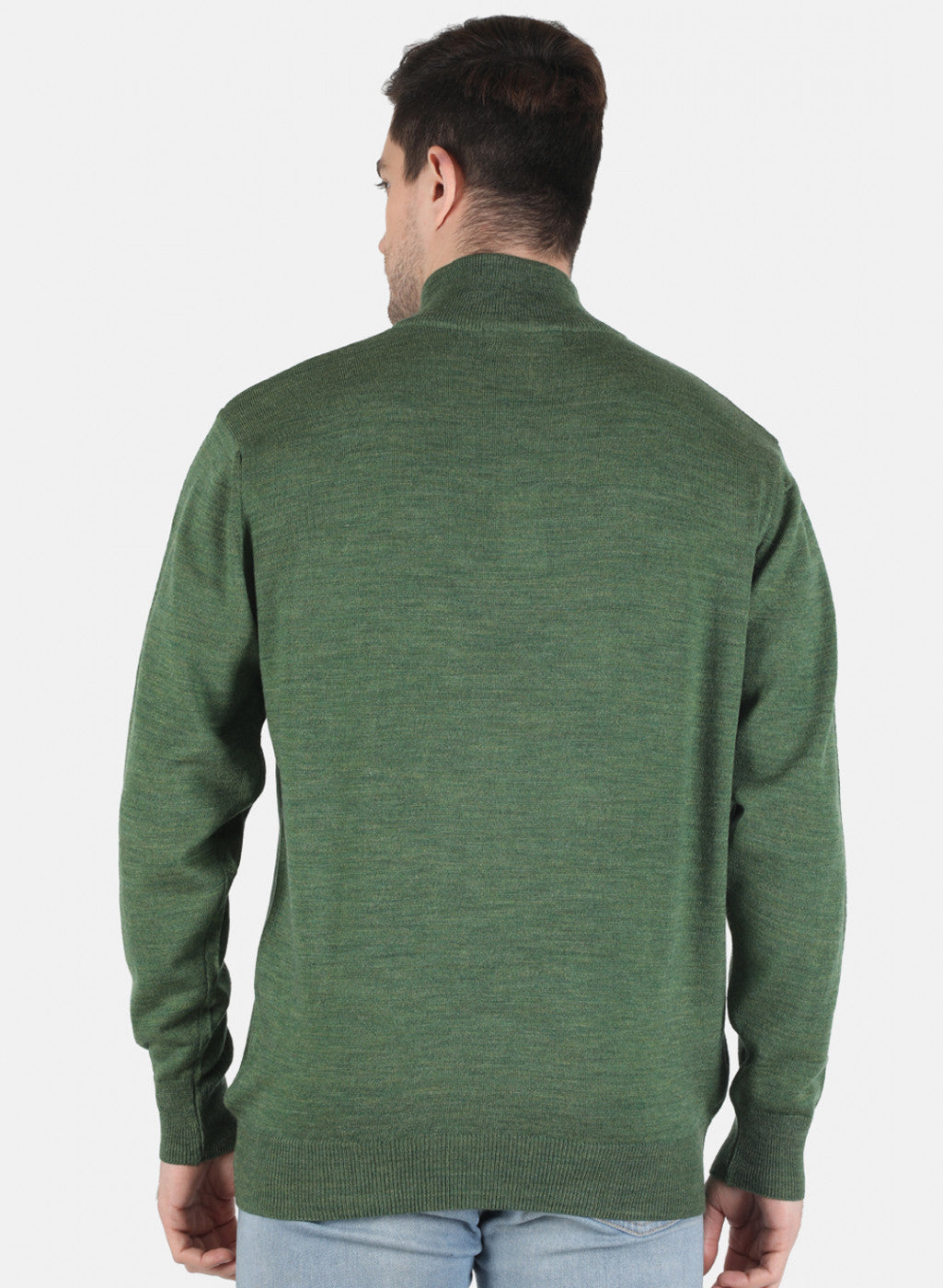 Men Olive Solid Pullover