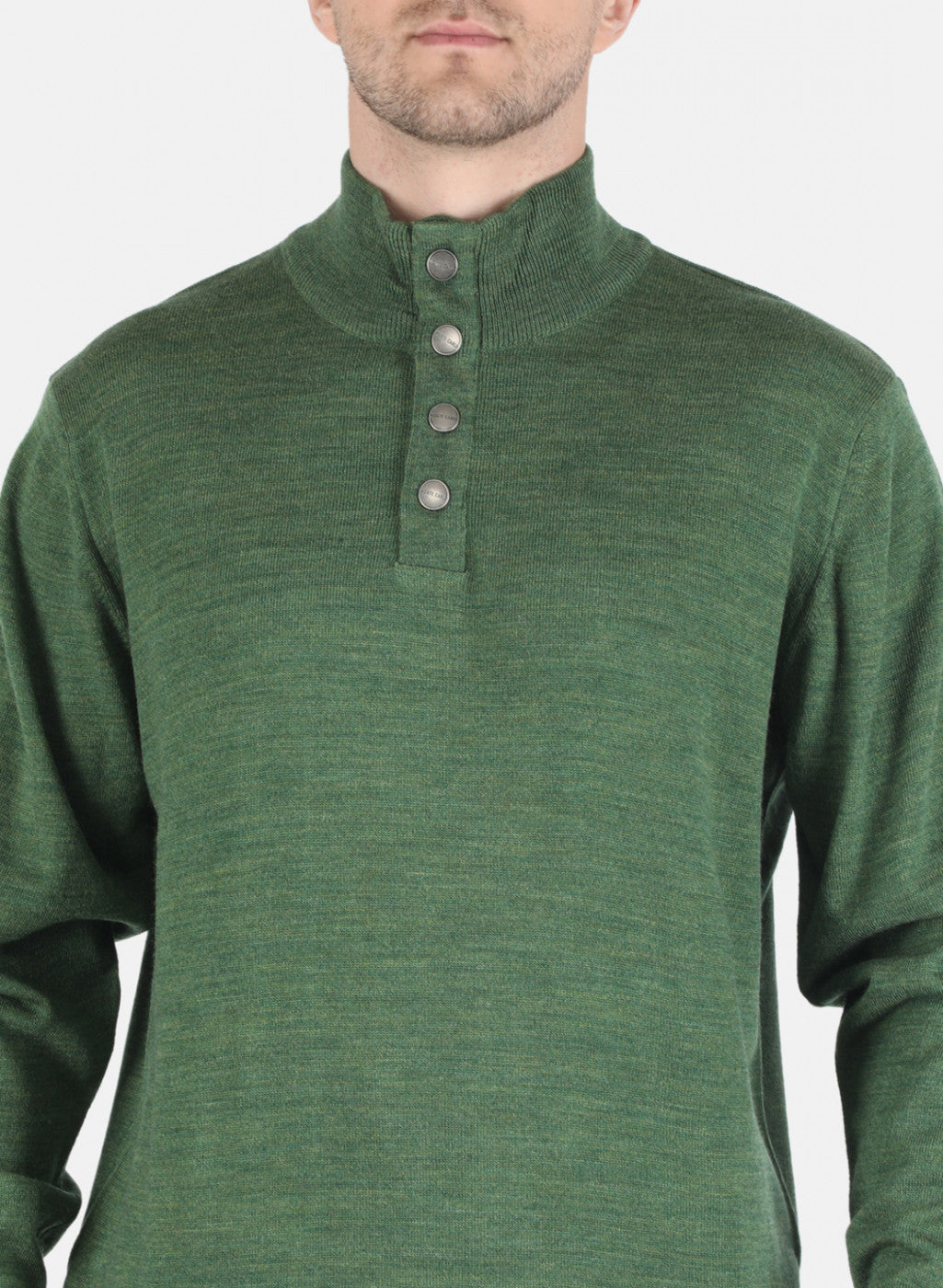 Men Olive Solid Pullover