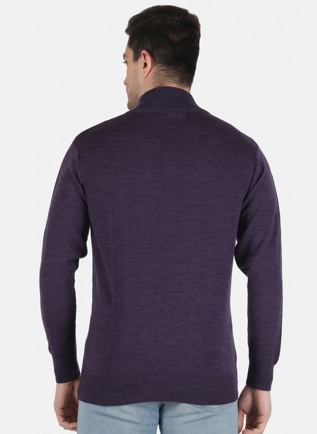 Men Purple Solid Pullover