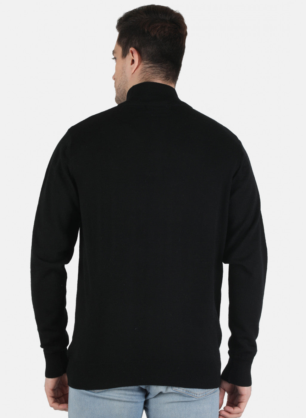 Men Black Solid Pullover