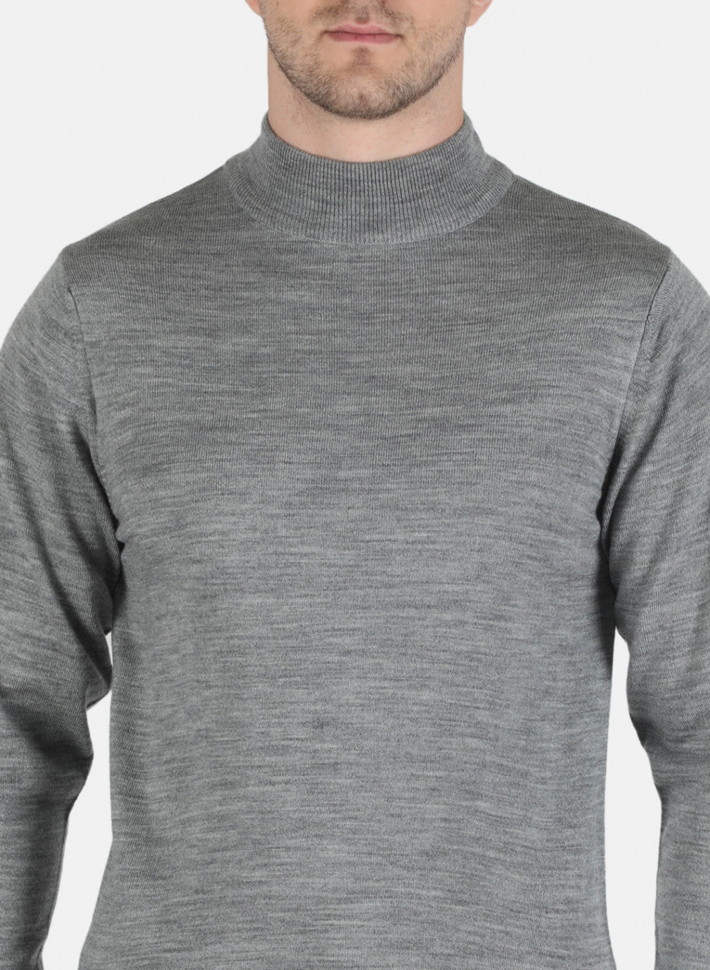 Men Grey Solid Pullover