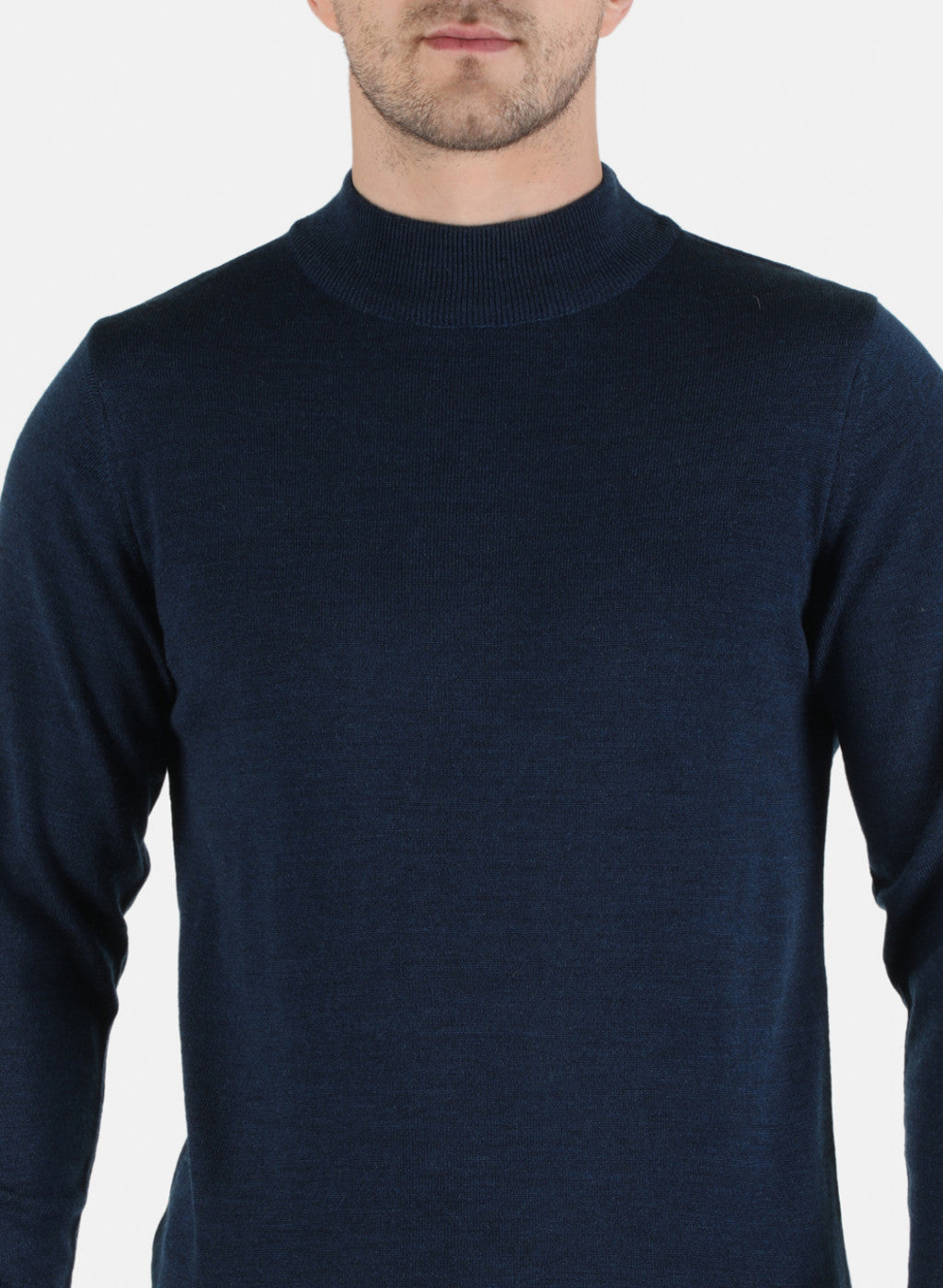 Men NAvy Blue Solid Pullover