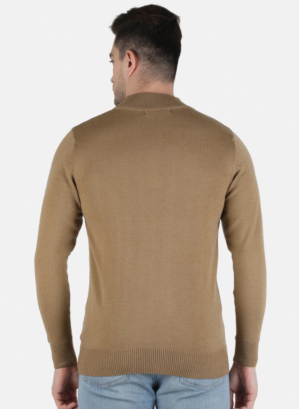 Men Brown Solid Pullover