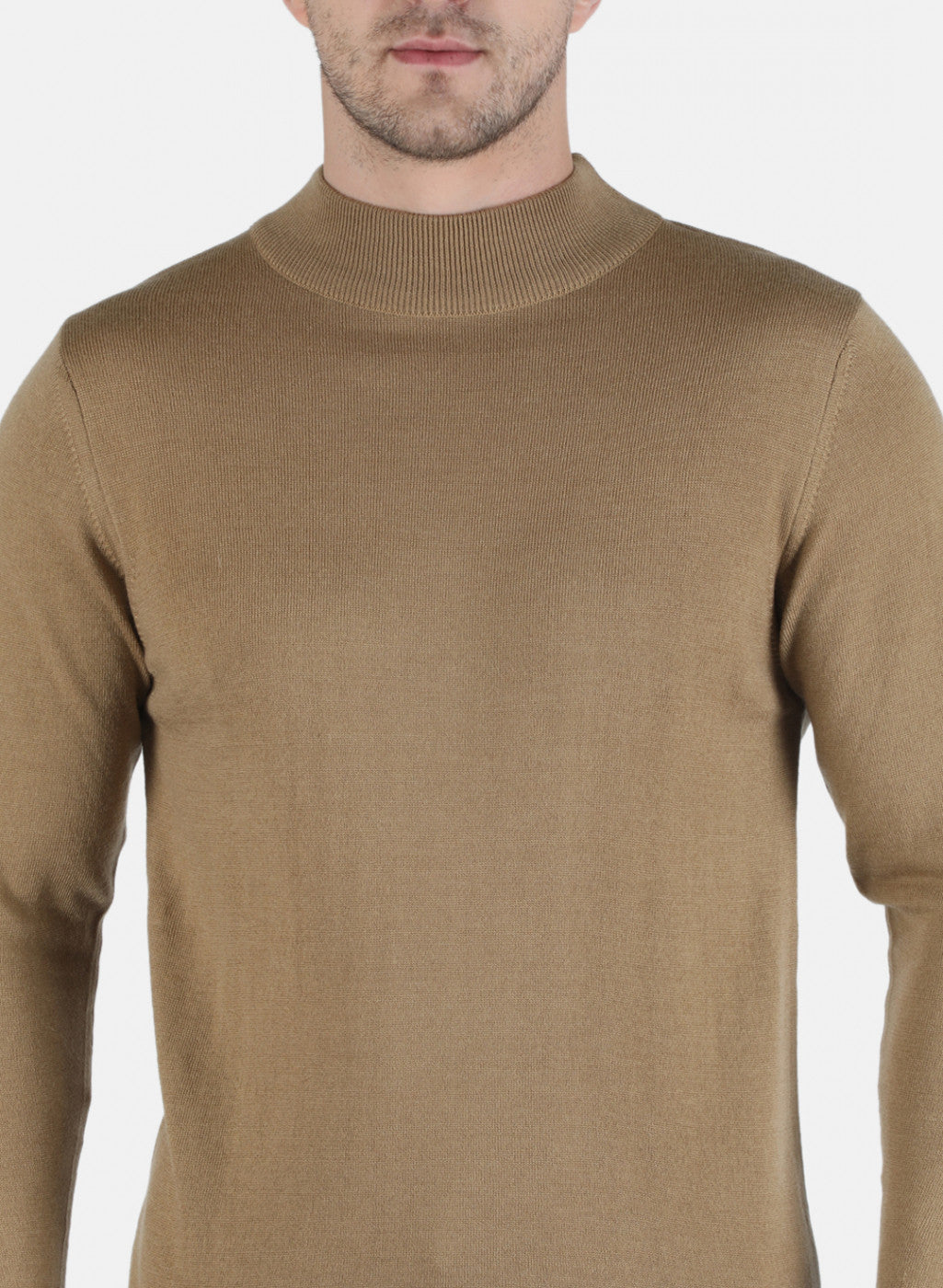 Men Brown Solid Pullover