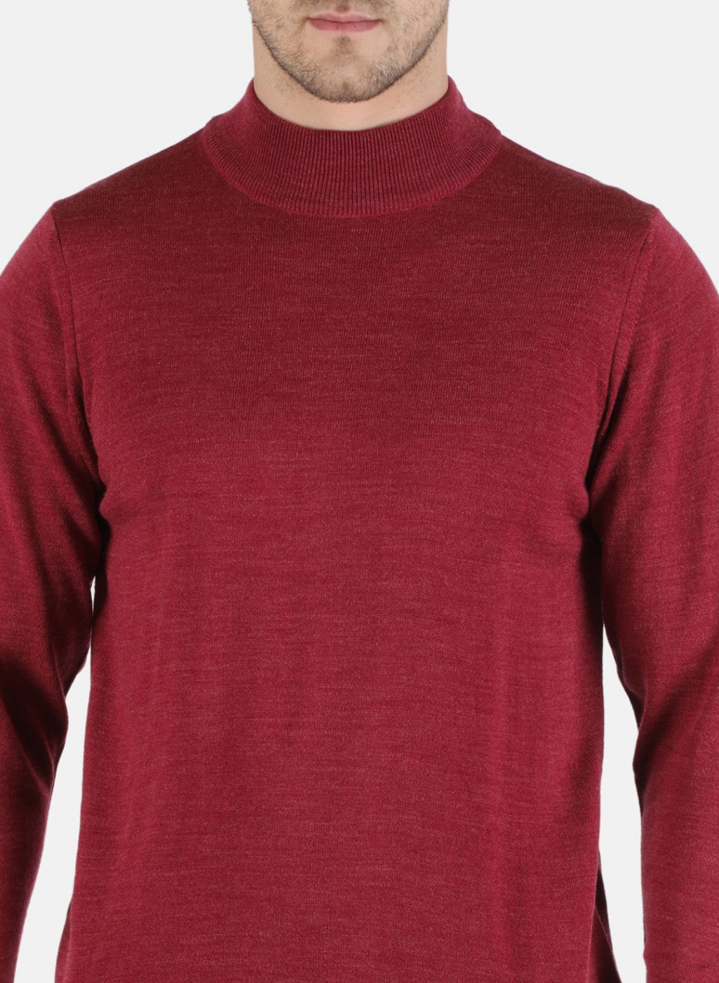 Men Red Solid Pullover