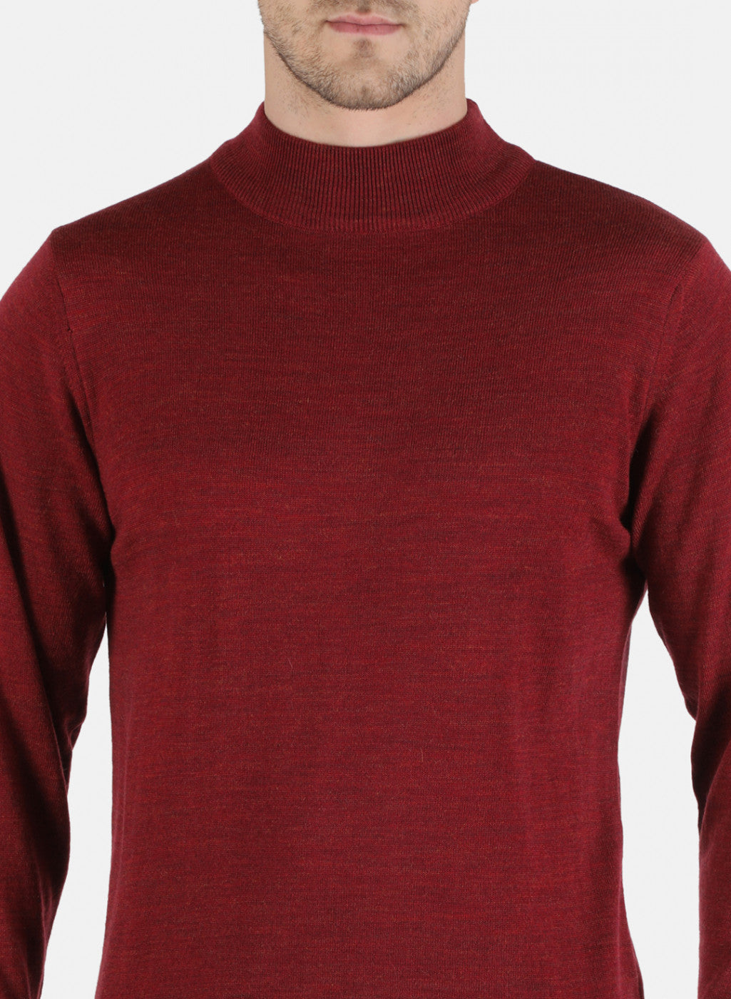 Men Maroon Solid Pullover