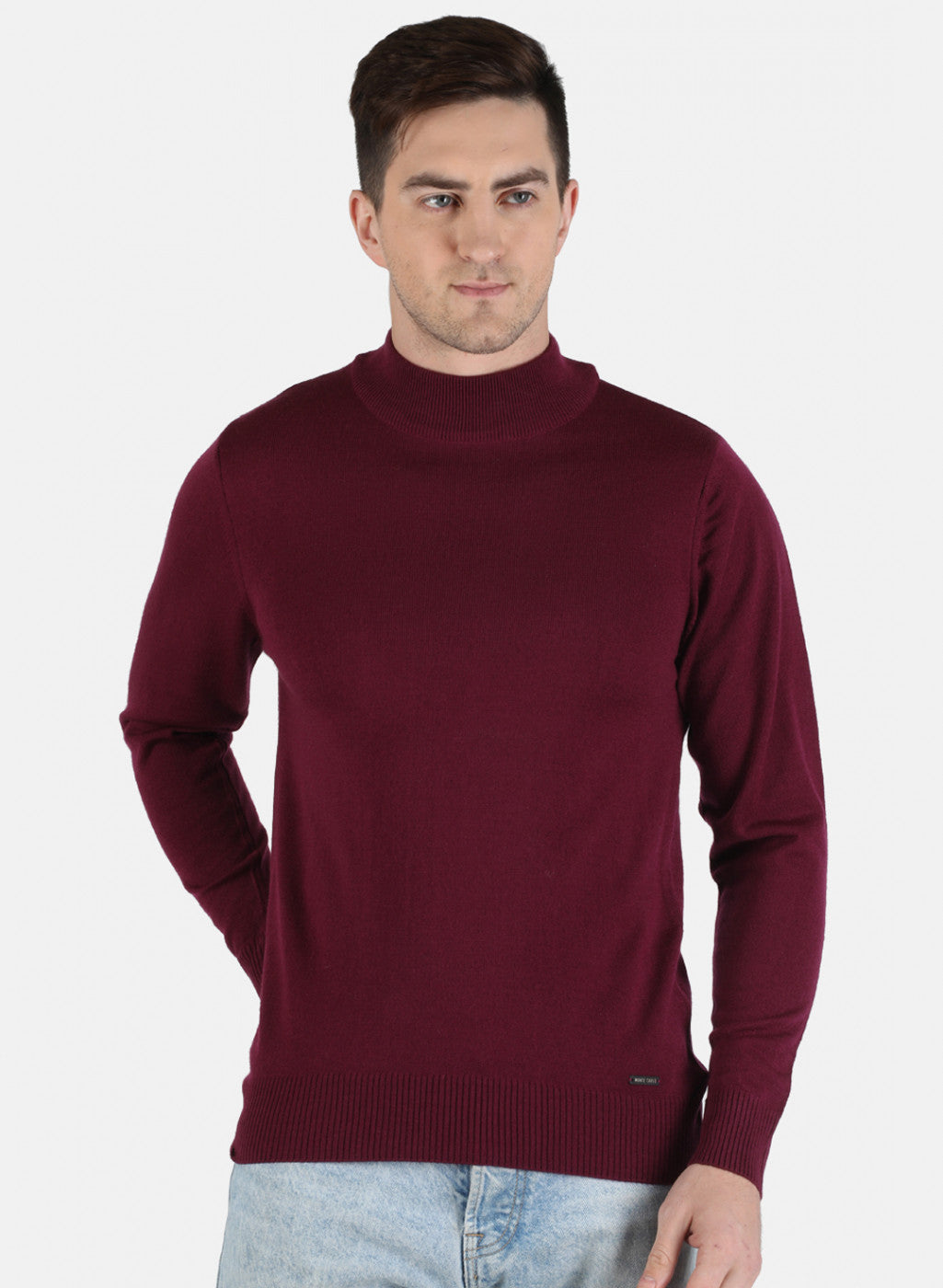 Men Purple Solid Pullover