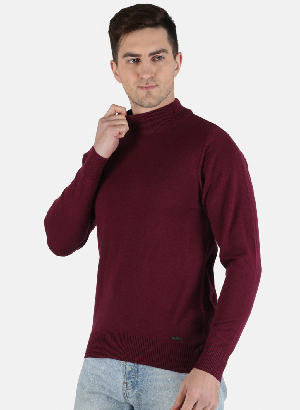 Men Purple Solid Pullover