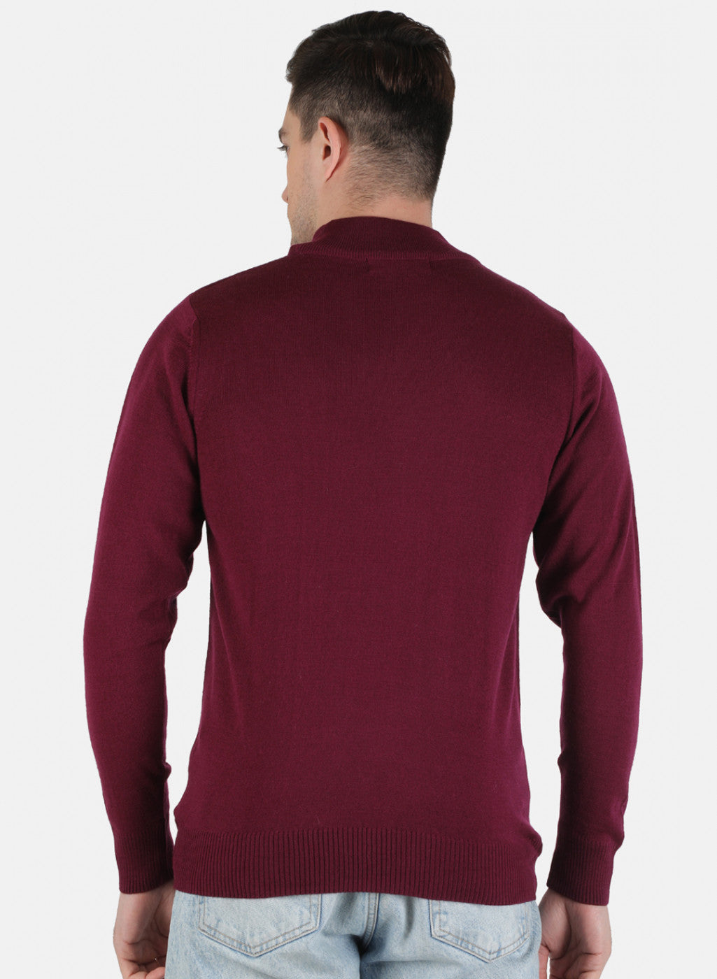 Men Purple Solid Pullover