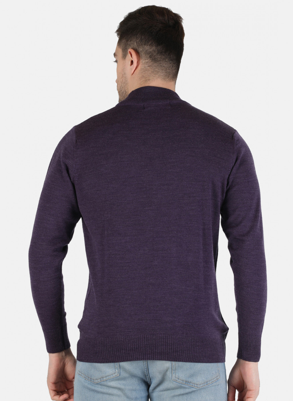 Men Purple Solid Pullover