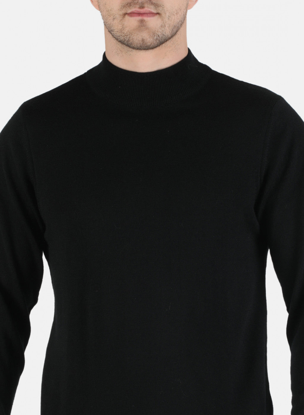 Men Black Solid Pullover