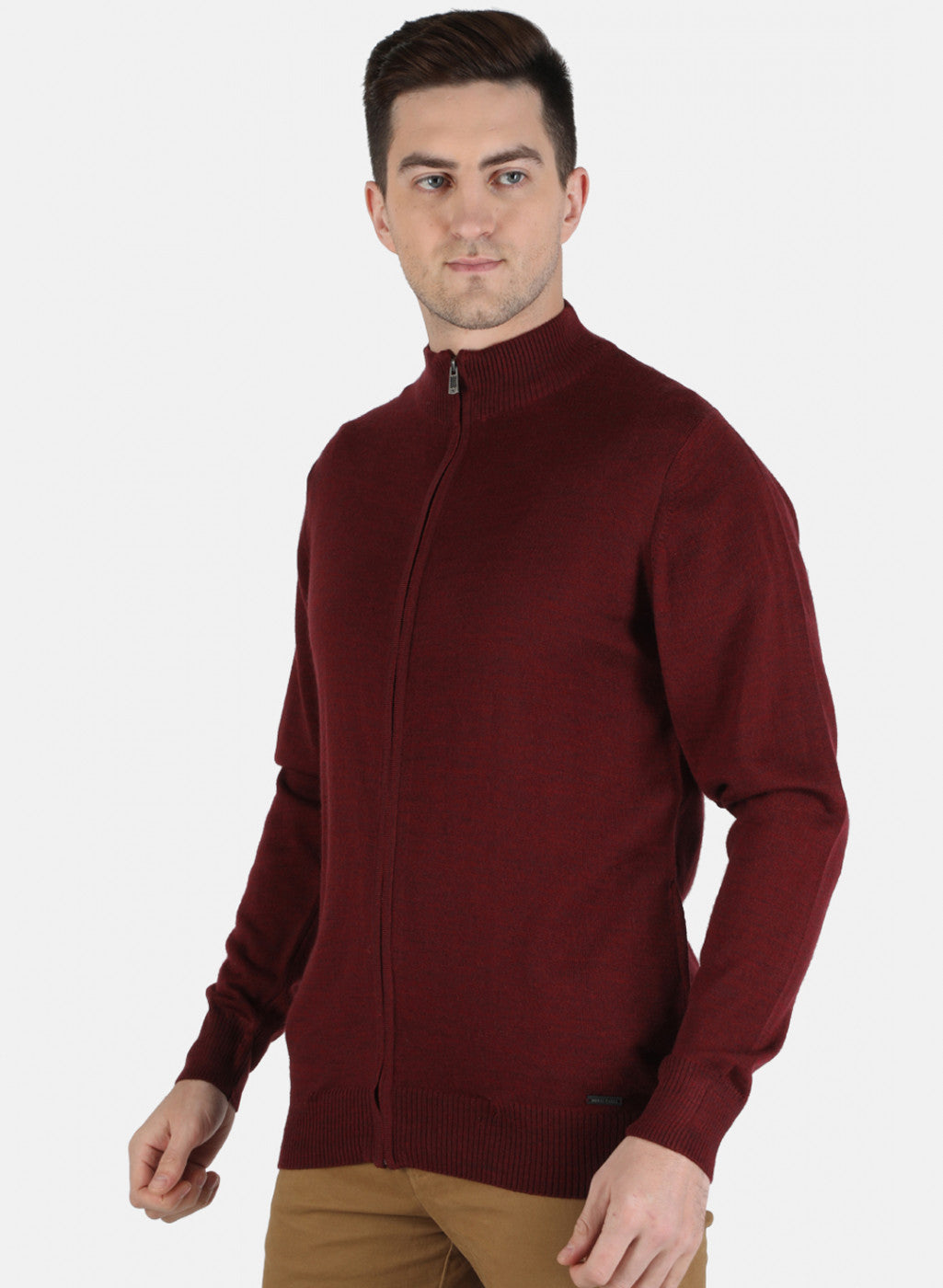 Men Maroon Solid Pullover