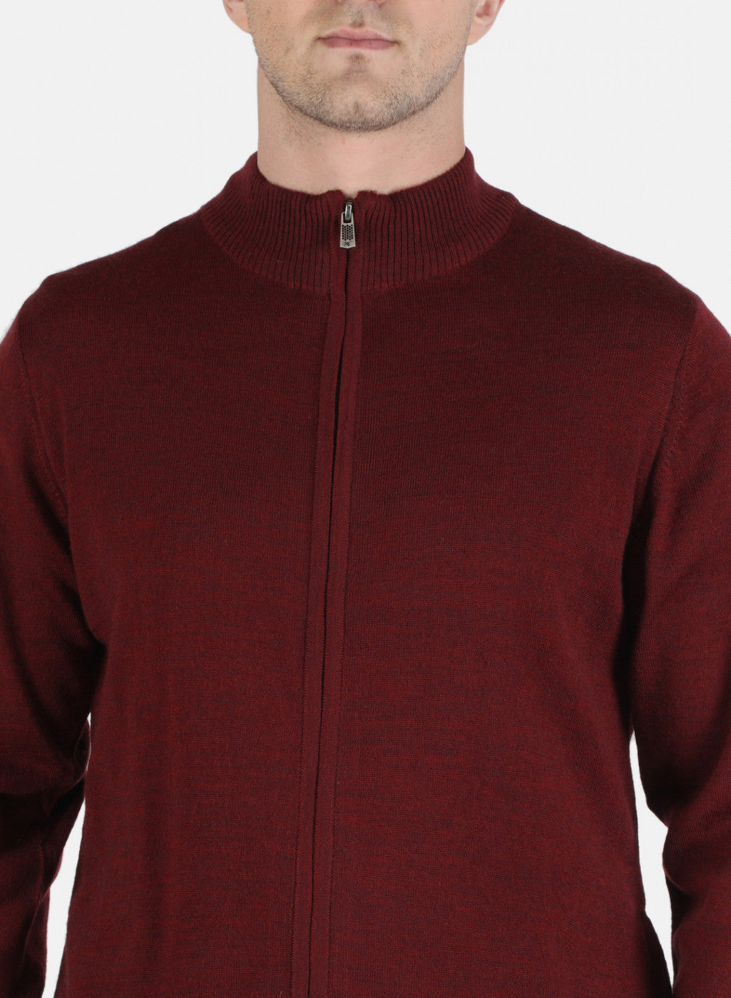 Men Maroon Solid Pullover