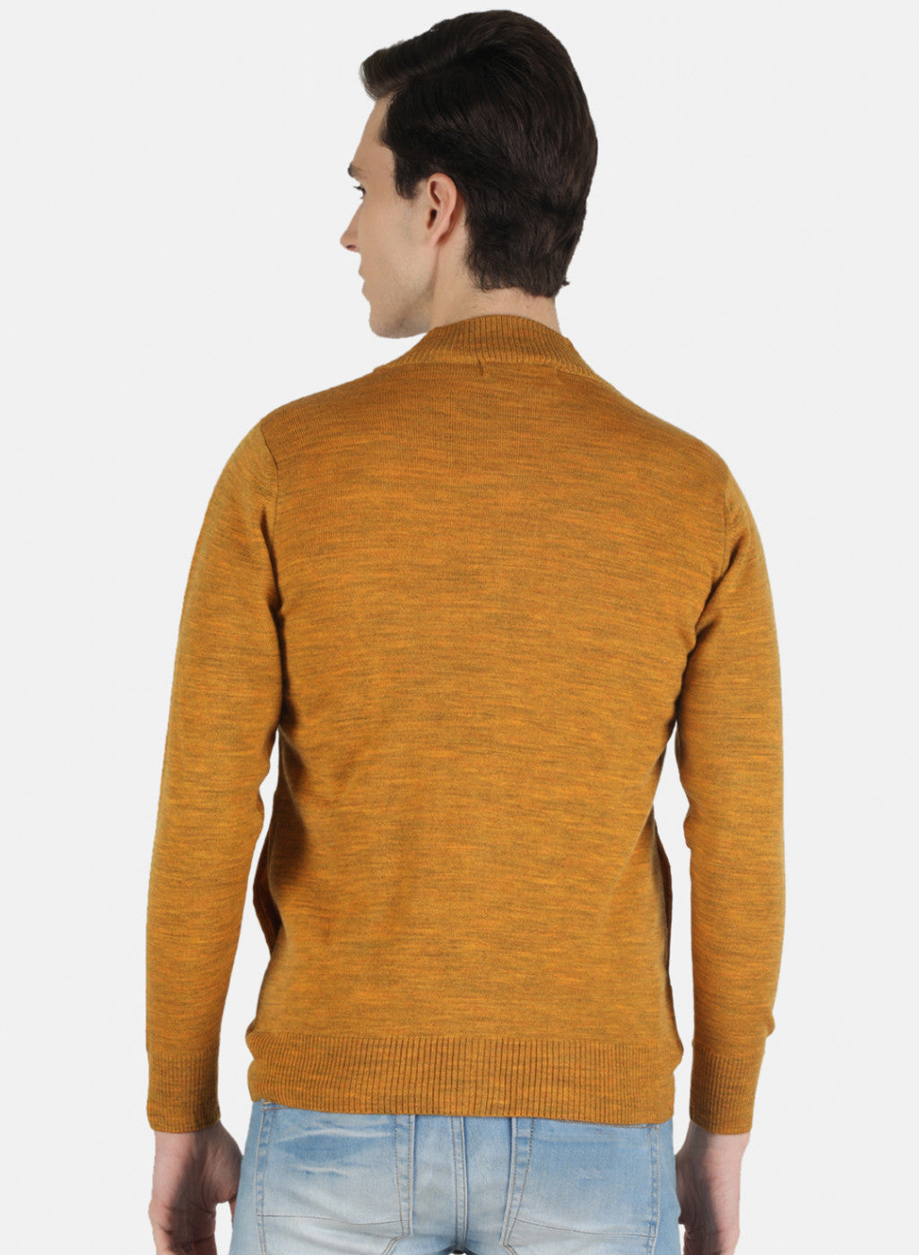 Men Yellow Solid Pullover