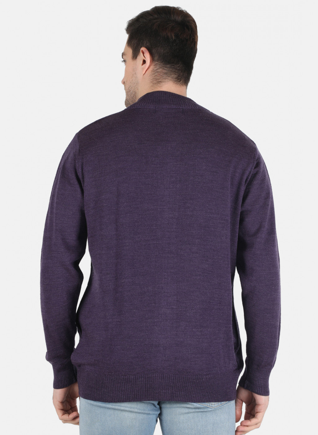 Men Purple Solid Pullover