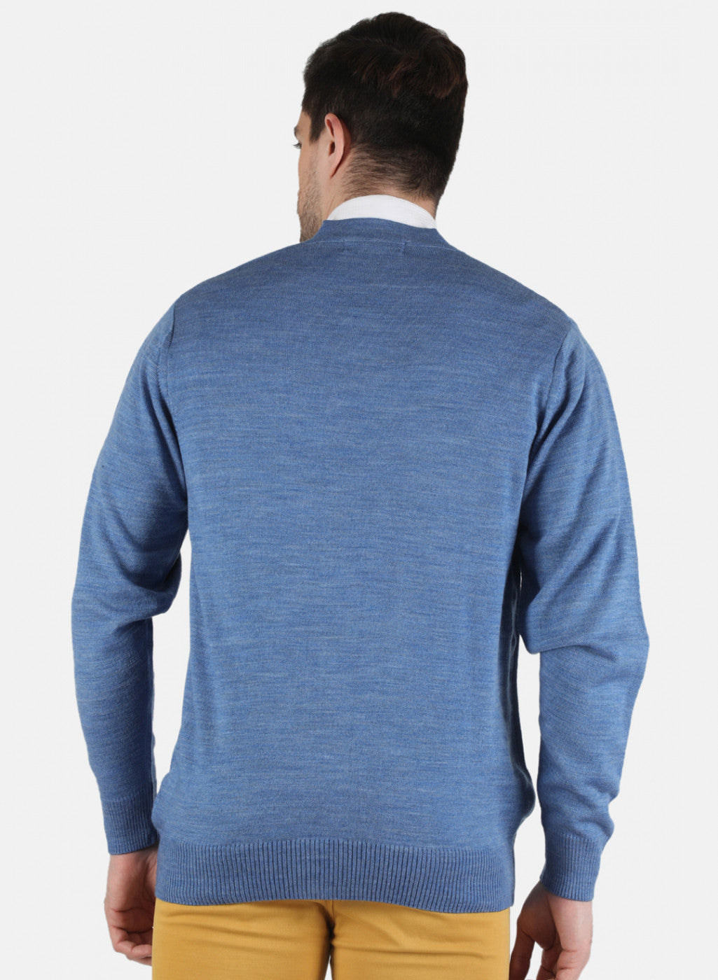 Men Blue Solid Cardigan