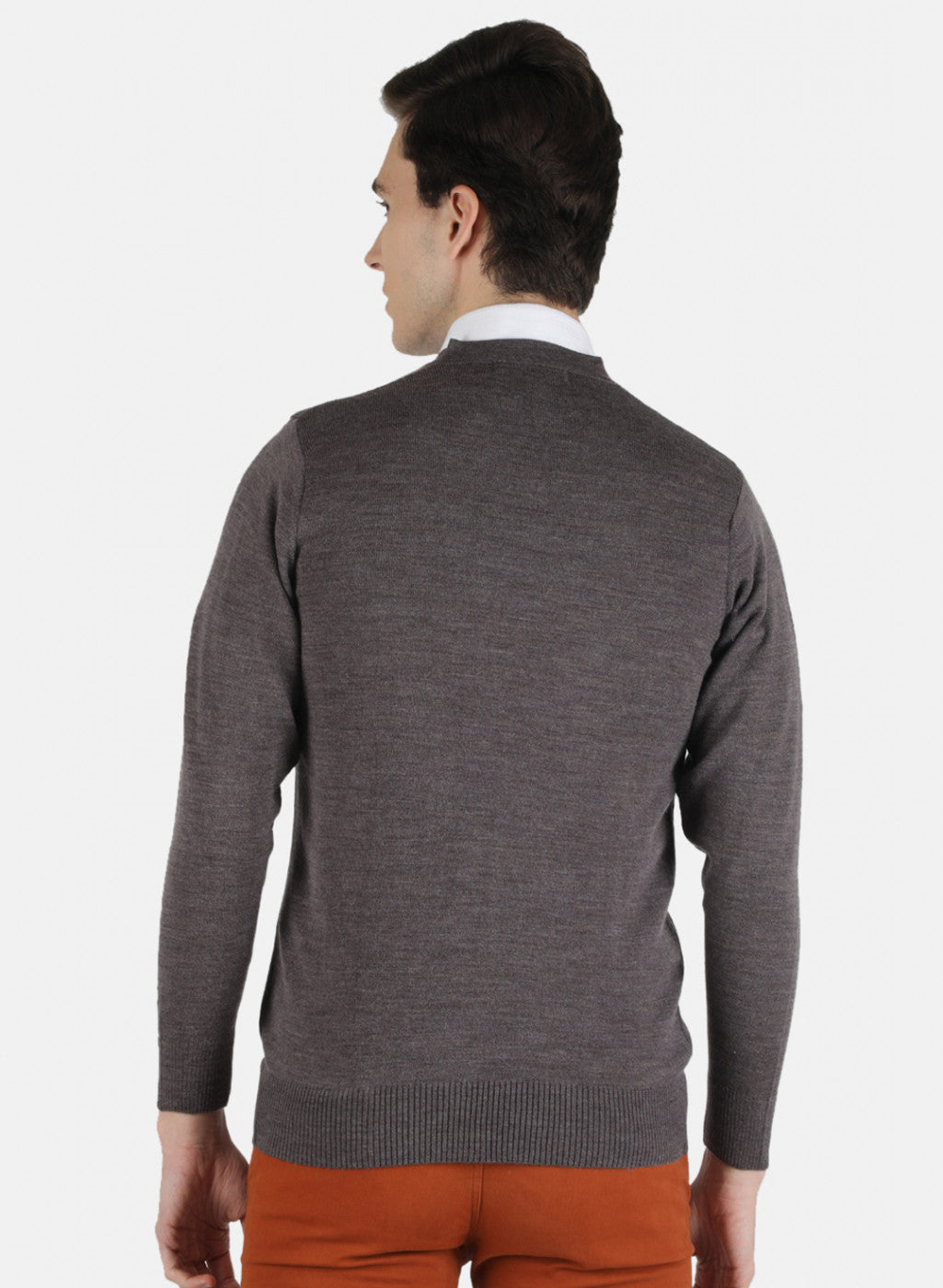 Men Dark Grey Solid Cardigan