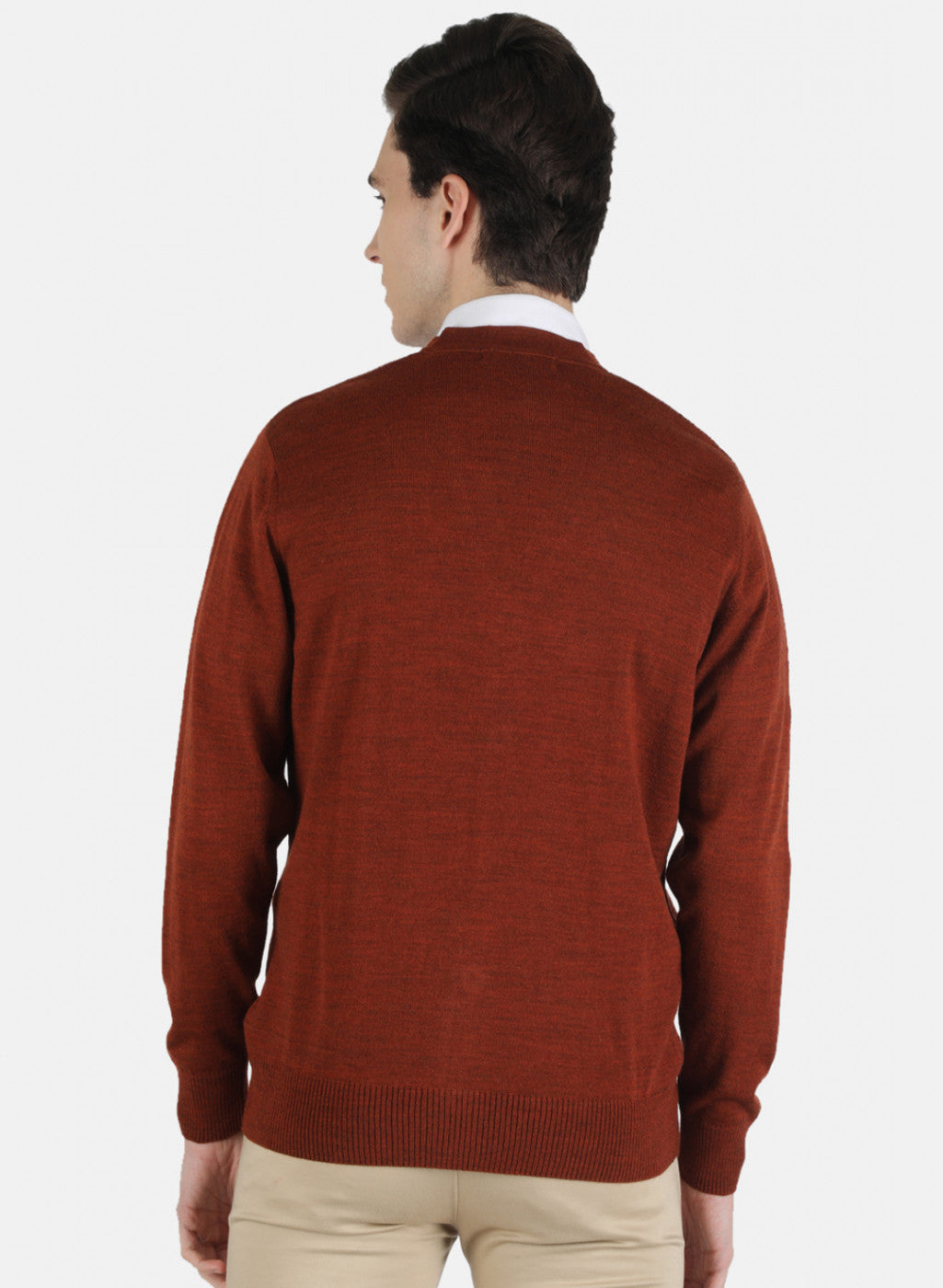 Men Brown Solid Cardigan