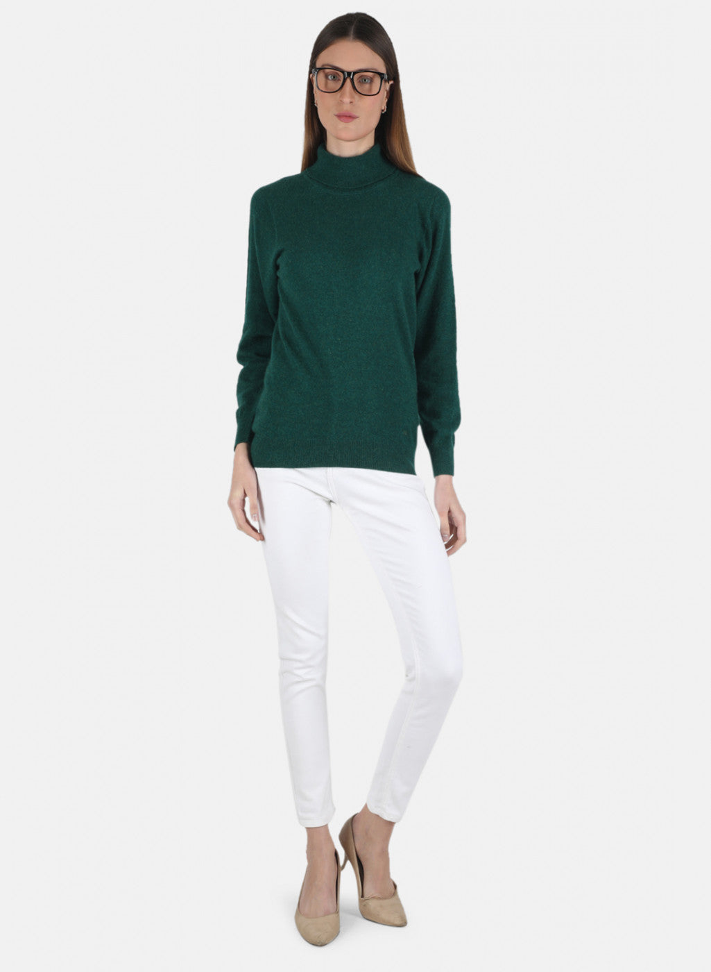 Women Green Solid Top