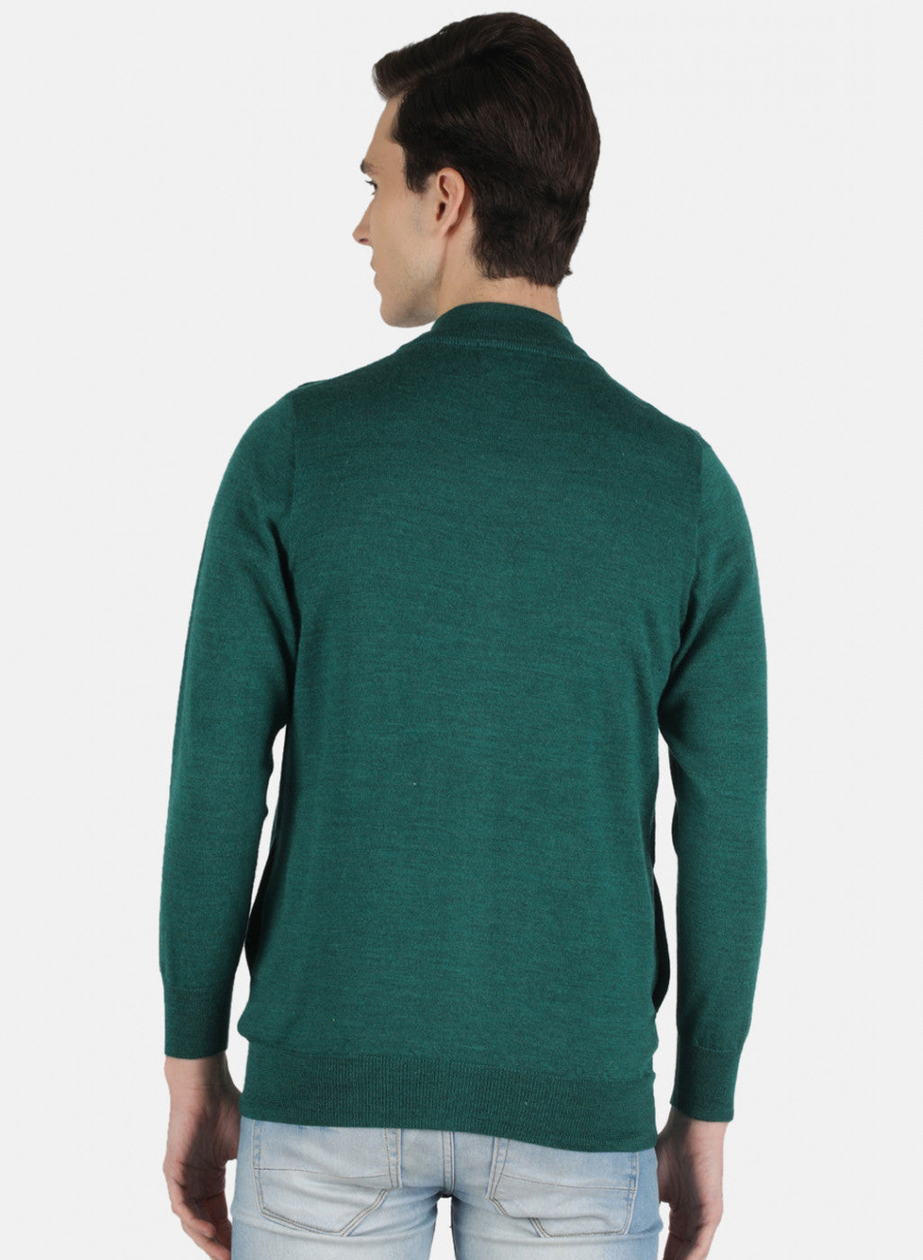 Men Green Solid Pullover