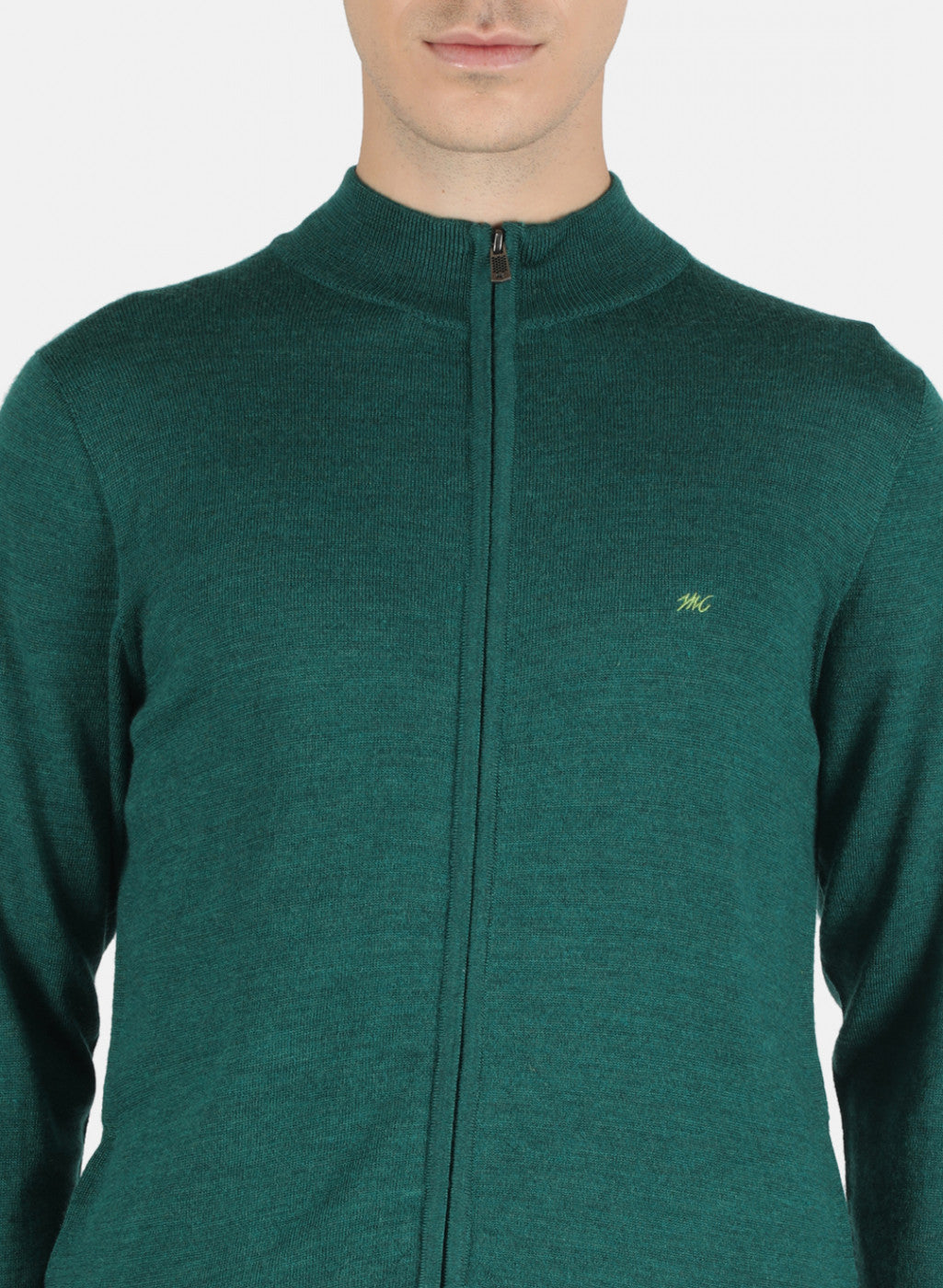 Men Green Solid Pullover