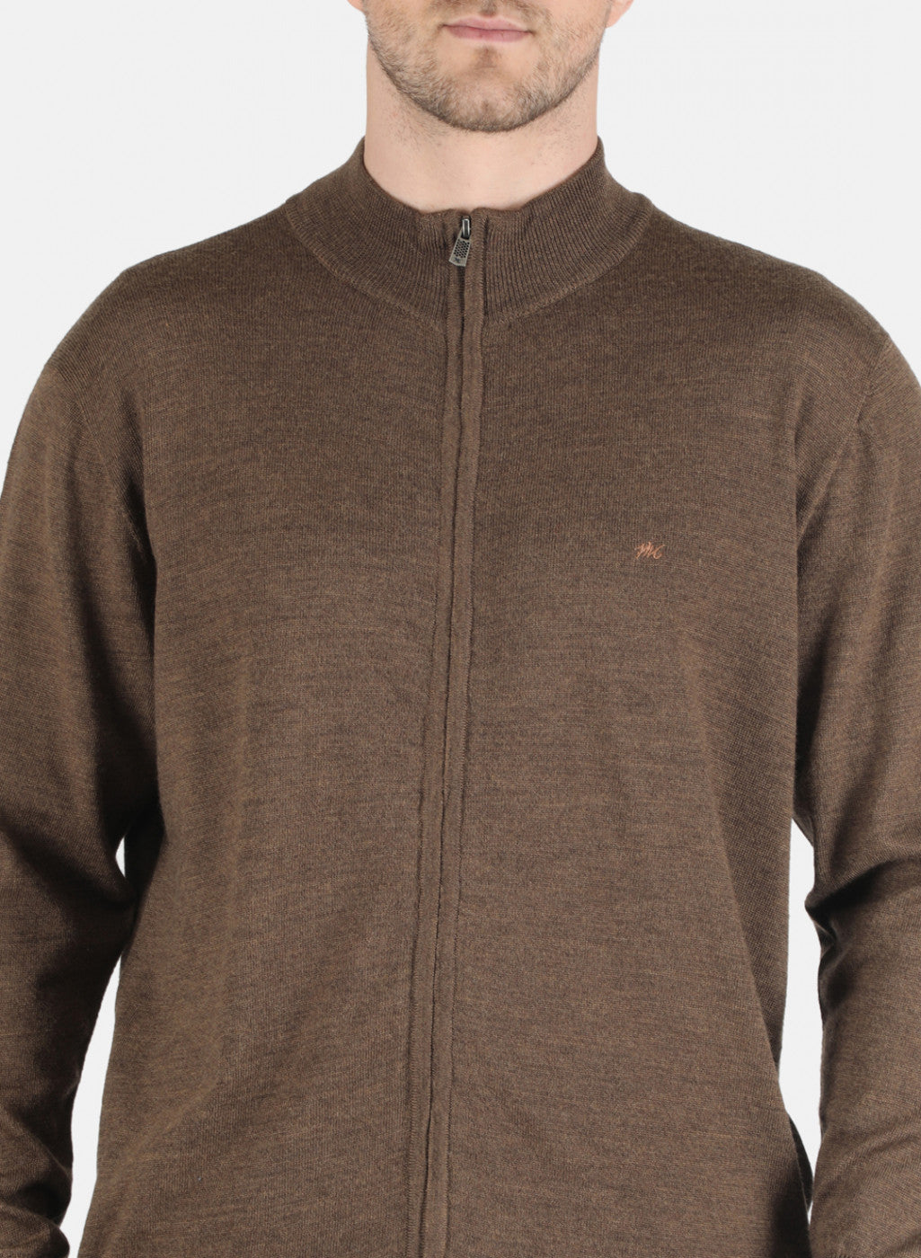 Men Brown Solid Pullover