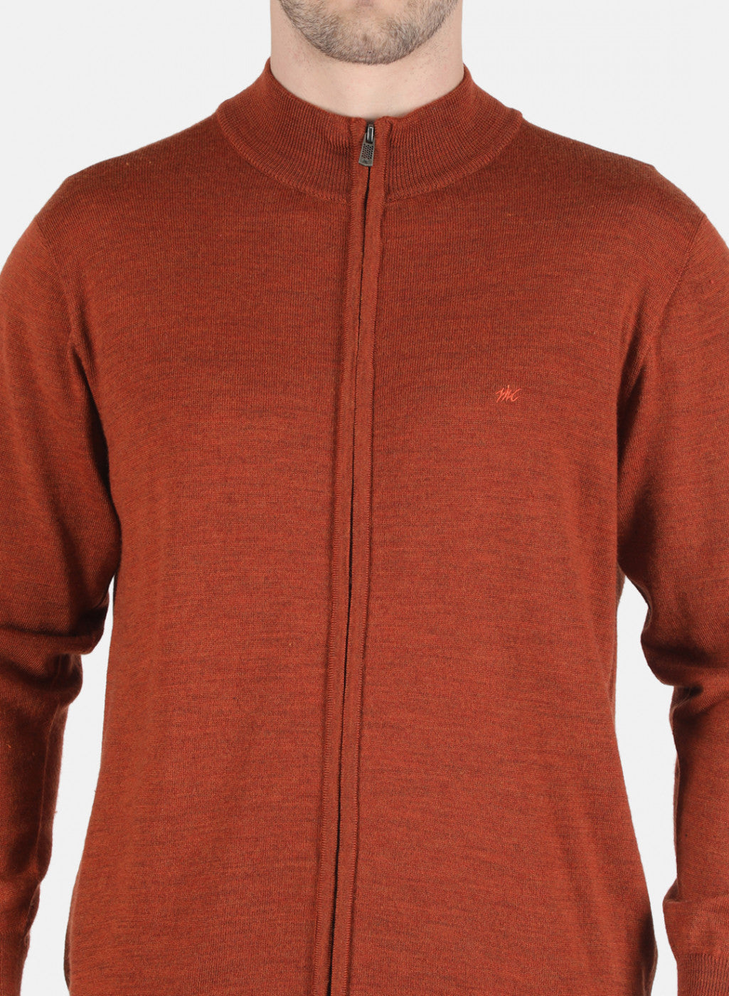 Men Orange Solid Pullover