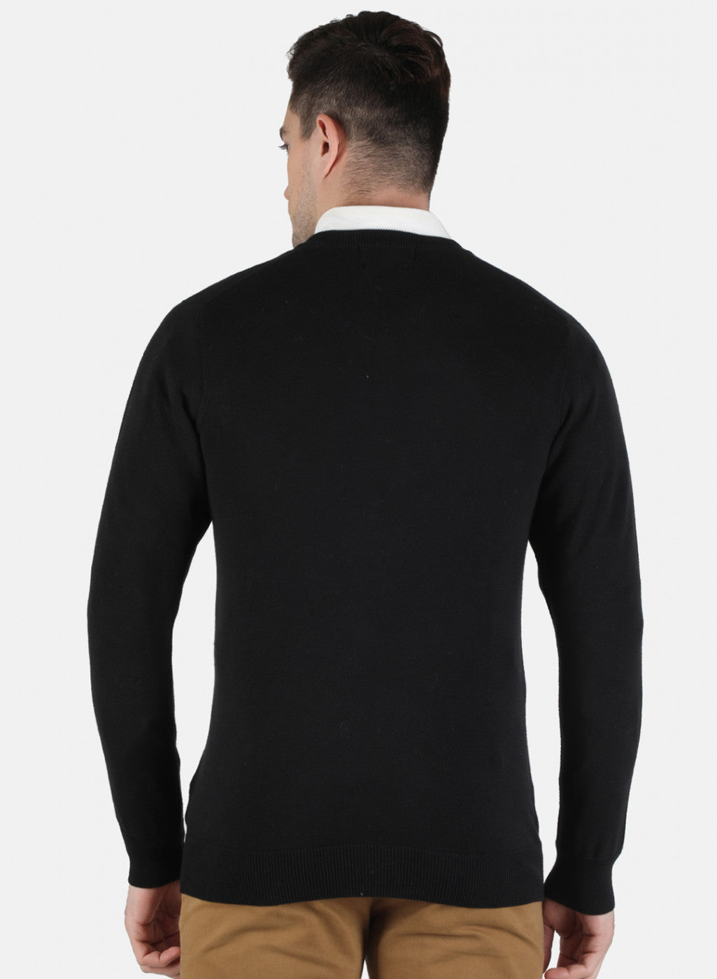 Men Black Solid Pullover