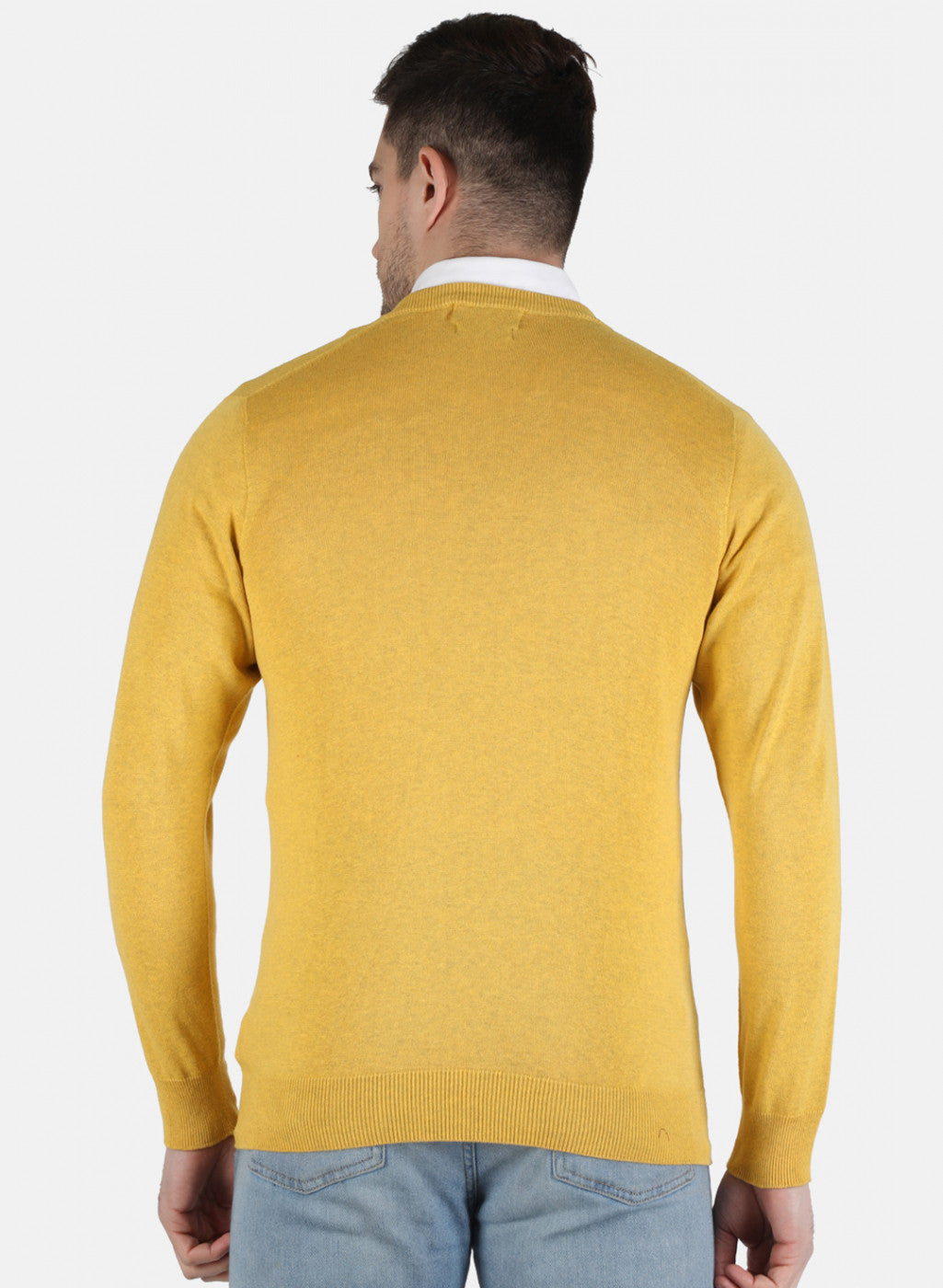 Men Yellow Solid Pullover