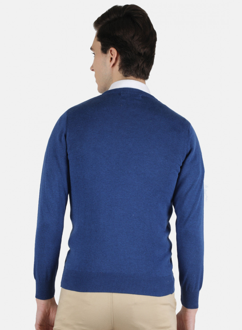 Men Blue Solid Pullover