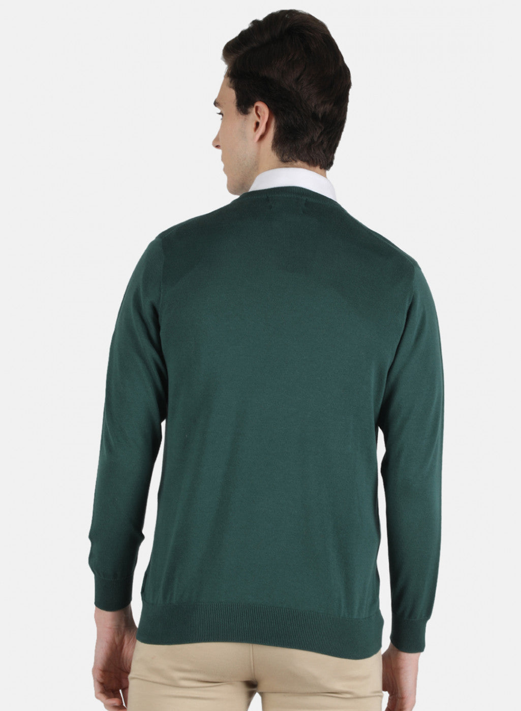 Men Green Solid Pullover