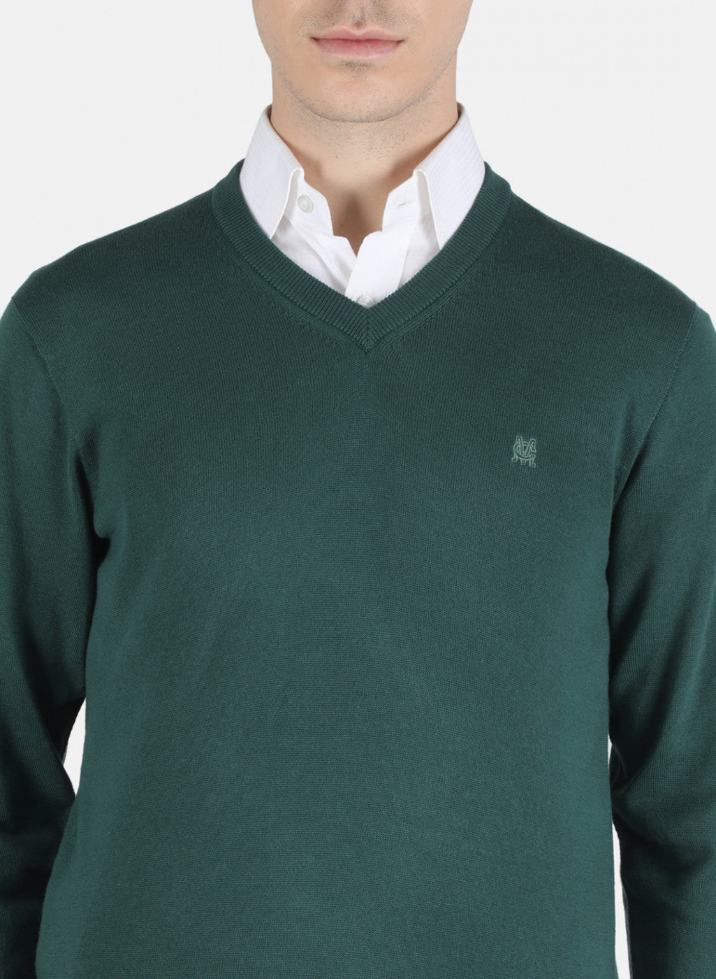 Men Green Solid Pullover