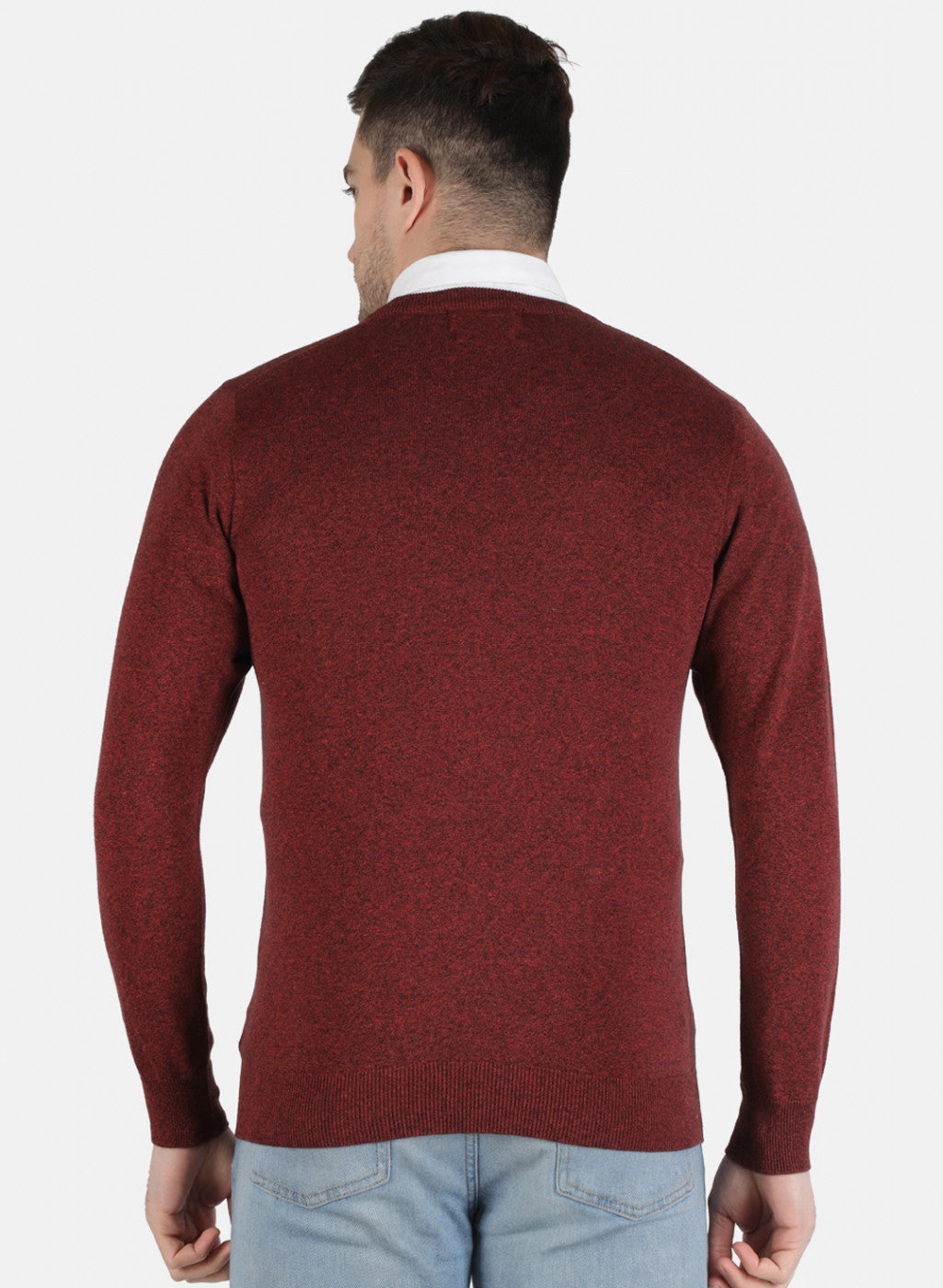 Men Red Solid Pullover