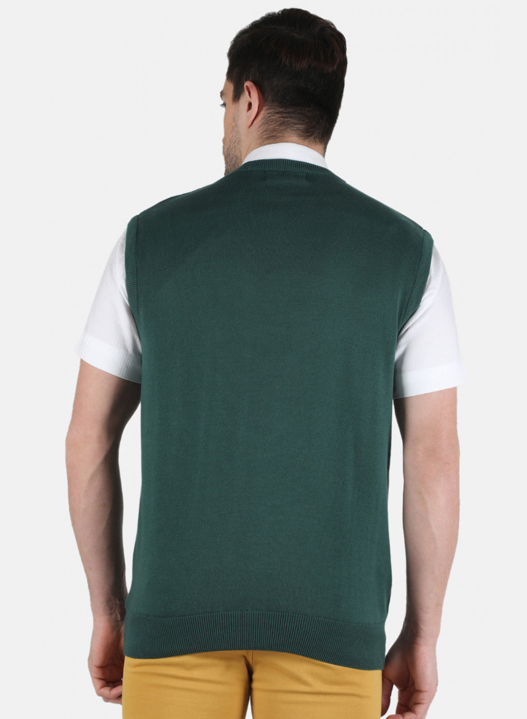 Men Green Solid Sweater