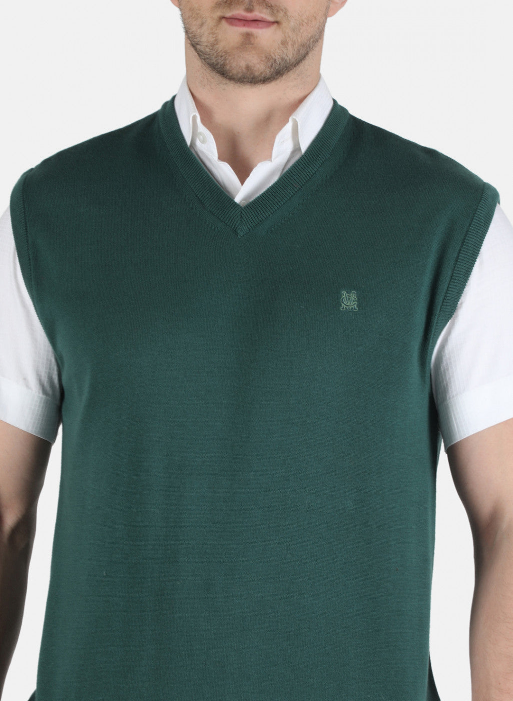 Men Green Solid Sweater