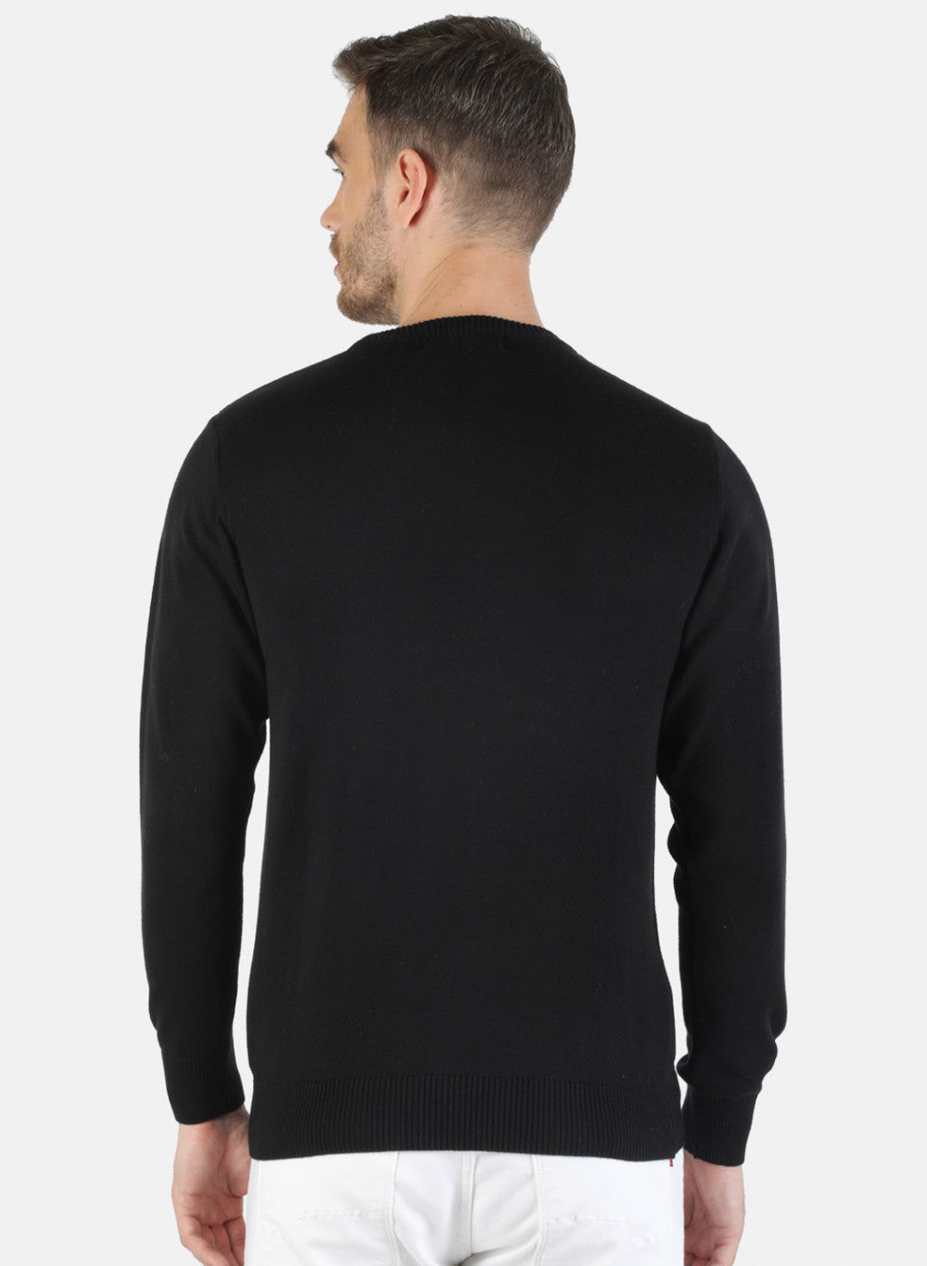 Men Black Solid Pullover