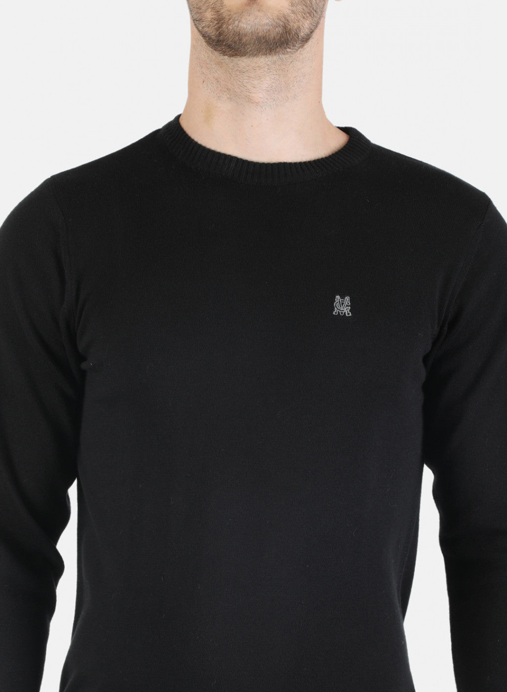 Men Black Solid Pullover