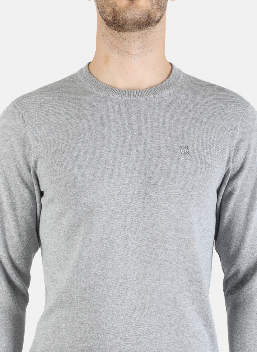 Men Grey Solid Pullover